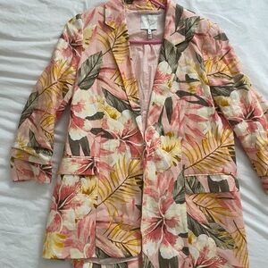 Joie Floral Blazer in Pink and Yellow